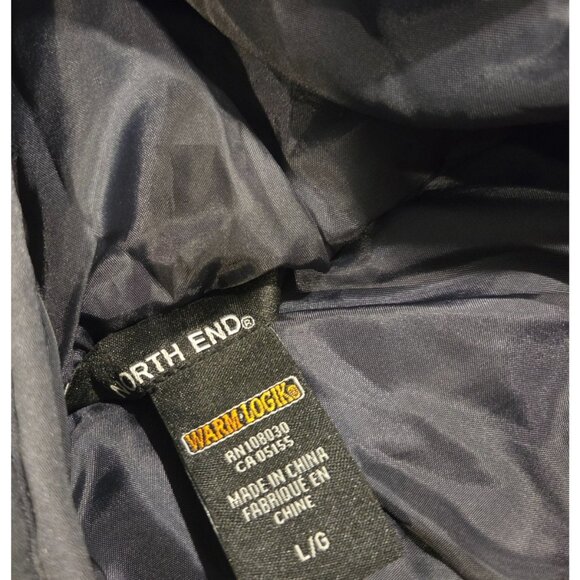 North End Loft Puffer Coat Geek Squad Logo Gray Mens Sz L - Picture 11 of 16